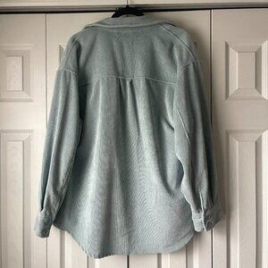 Gently Worn Light Blue Corduroy Shirt Jacket - Size Large